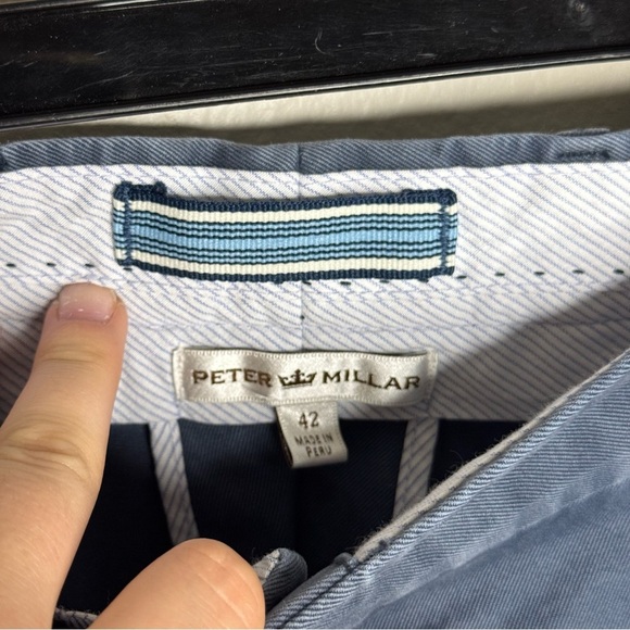 PETER MILLAR Men's Winston Washed Twill Short in Navy Blue - Picture 8 of 10